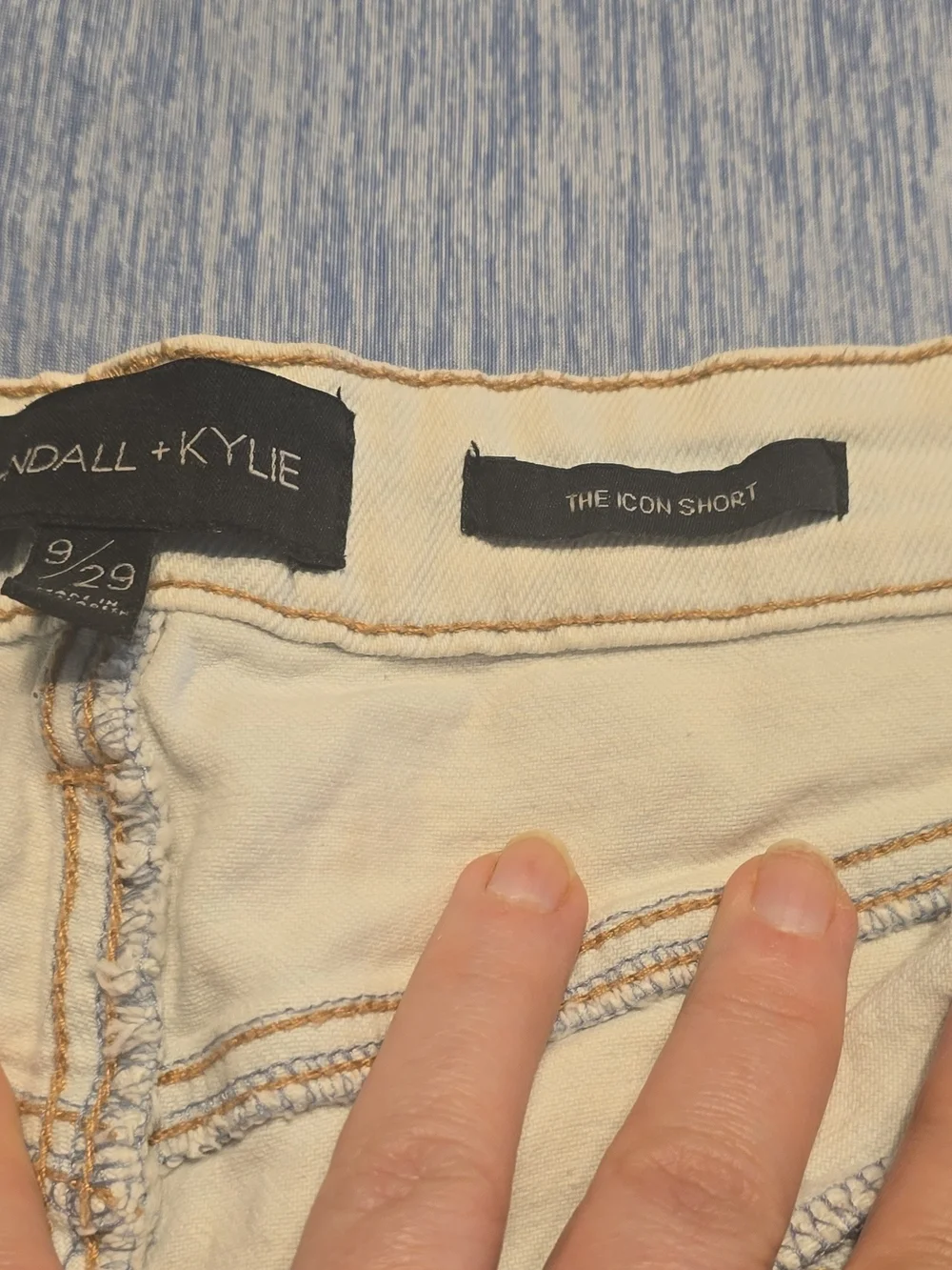 Kendall & Kylie Distressed White Denim Cutoff Shorts